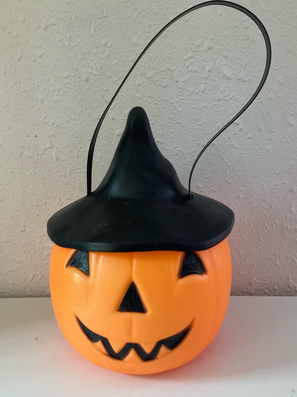 Halloween Large Vintage BlowMold Pumpkin Witch Hat 1995 Empire Candy bucket